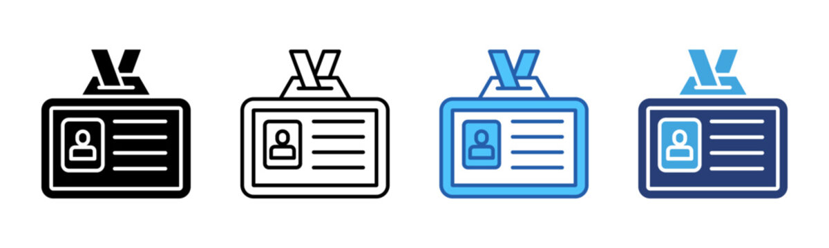 Id Card icon sheet multiple style collection