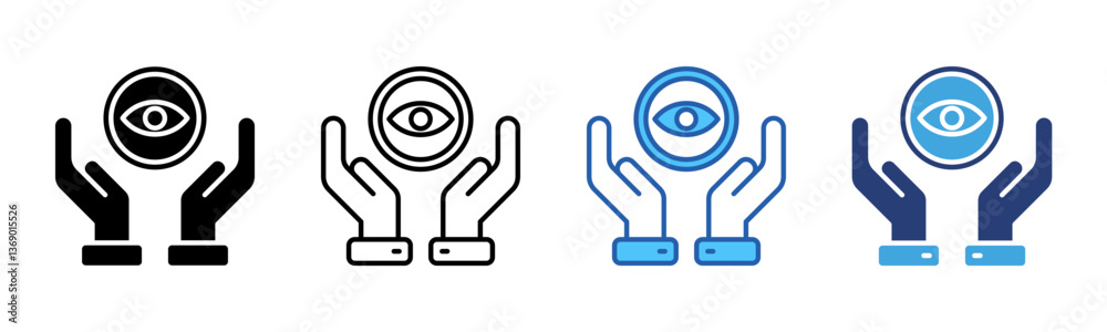 Poster vision icon sheet multiple style collection