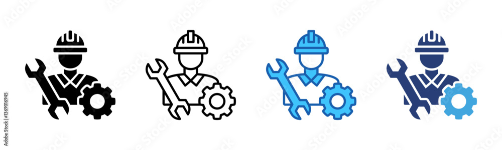 Poster Engineer icon sheet multiple style collection