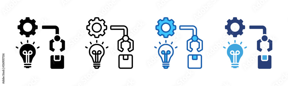 Poster Production icon sheet multiple style collection