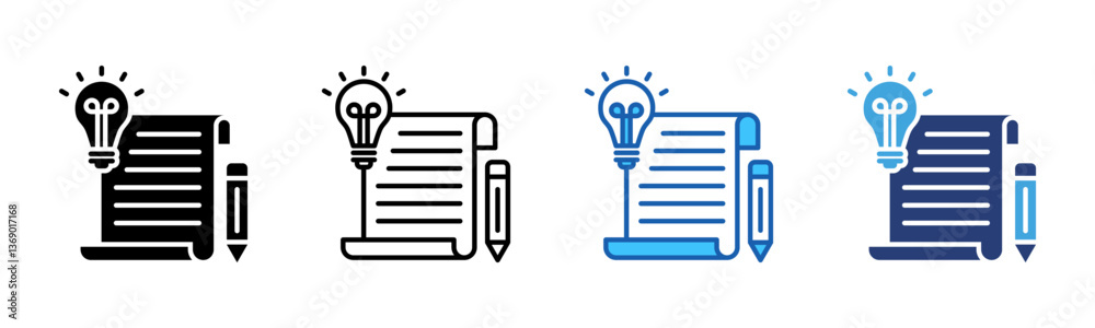 Poster Concept icon sheet multiple style collection