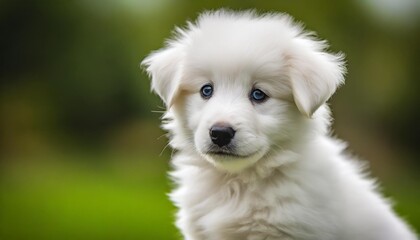Small White Puppy Cut Out Cleanly Against a Void to Showcase Its Fluffy Fur