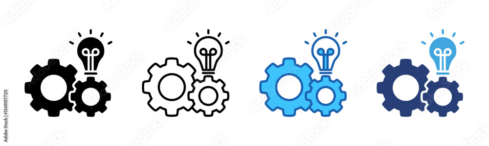 Poster innovation icon sheet multiple style collection