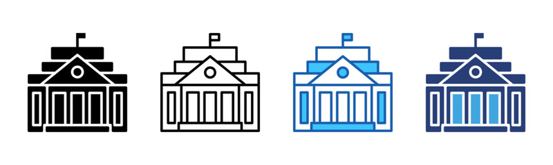 Government icon sheet multiple style collection