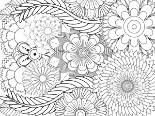 PrintFlowers Coloring Pages For Adules