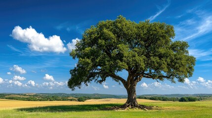 Fototapeta premium Majestic Oak Tree in a Summer Landscape