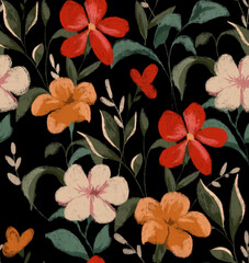 Seamless flower pattern. Abstract pattern. Textile print pattern 