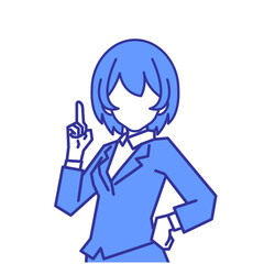 人差し指をたててチェックを促すビジネスマン・会社員・OL