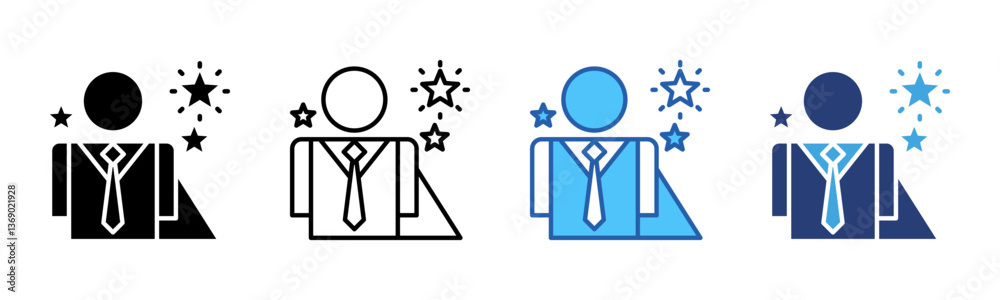 Poster role model icon sheet multiple style collection