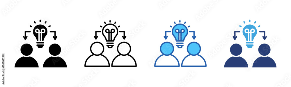 Poster experience transfer icon sheet multiple style collection