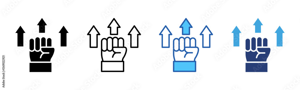 Poster motivation icon sheet multiple style collection