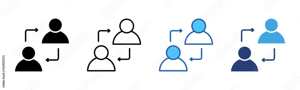 Poster coaching icon sheet multiple style collection