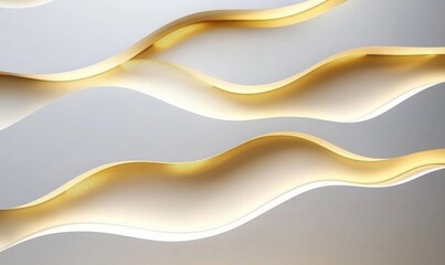 Abstract gold waves on white for luxury background design