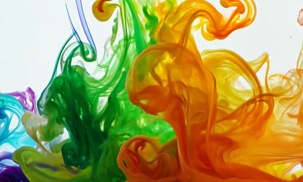 Abstract Colorful Ink Spread Art