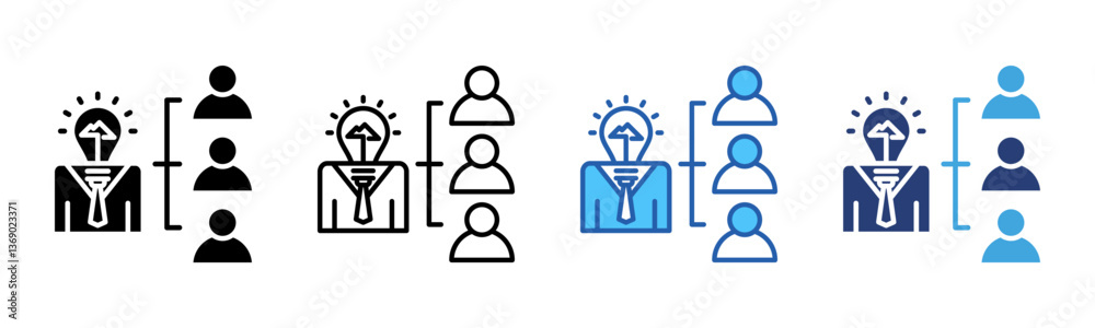 Poster coaching icon sheet multiple style collection