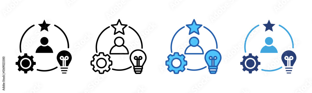 Poster talent management icon sheet multiple style collection