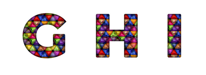 G, H, I Geomatrical Digital Design pattern Alphabet letter text typography font copy transparent