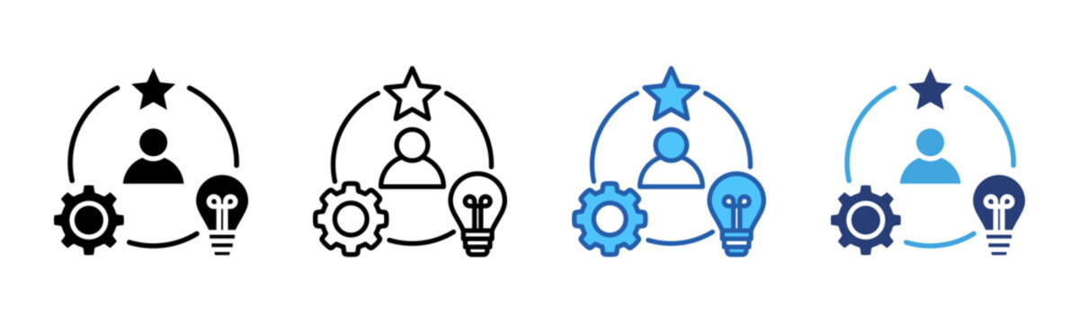 Talent Management icon sheet multiple style collection