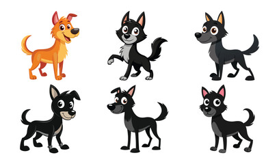 Obraz premium Cute Dachsund Dog Cartoon Vector Icon Illustration Animal Nature Icon Isolated Flat Vector set