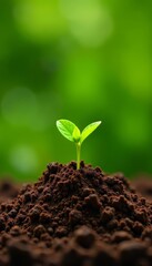 Fototapeta premium A mound of nutrient-rich humus soil for organic gardening, pile, soil