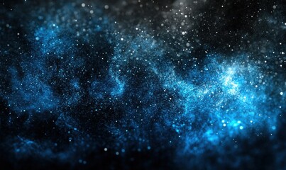 Fototapeta premium Blue nebula cosmic dust clouds in deep space background for sci-fi projects