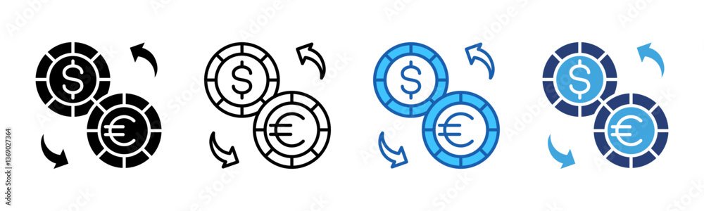 Poster Currency Exchange icon sheet multiple style collection