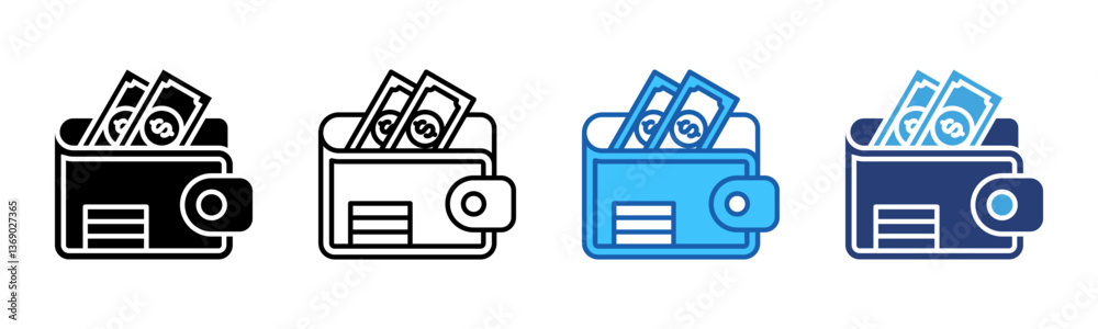 Poster wallet icon sheet multiple style collection
