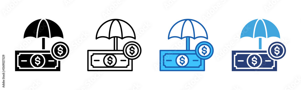 Poster insurance icon sheet multiple style collection