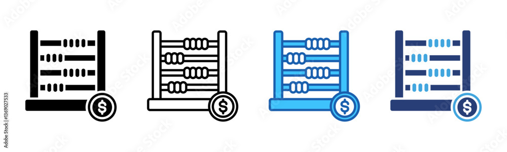 Poster Abacus icon sheet multiple style collection