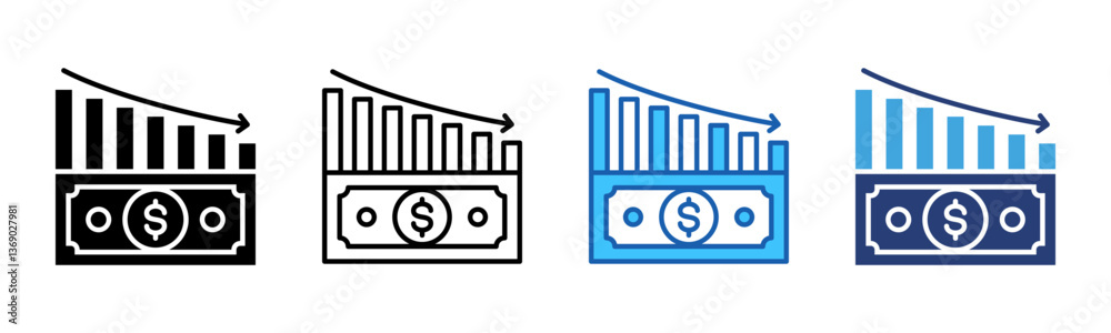 Poster Deficit icon sheet multiple style collection