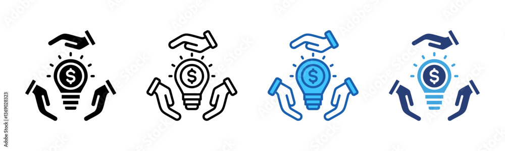 Poster venture icon sheet multiple style collection