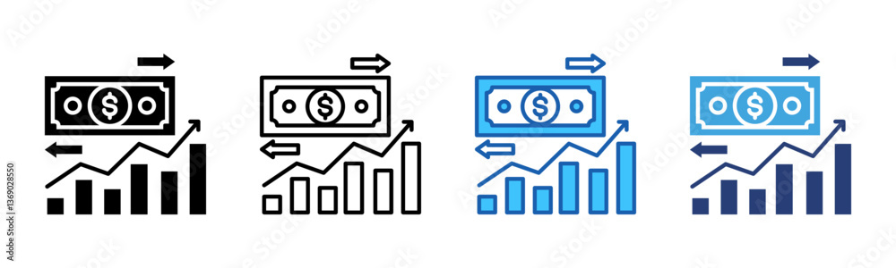 Poster transaction icon sheet multiple style collection