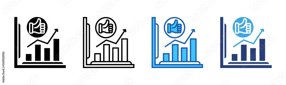 Poster financial icon sheet multiple style collection