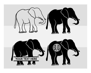 Baby Elephant Svg, Baby Elephant Baby, Elephant Silhouette, Elephant Svg, Cute Elephant Svg, Cute Elephant, Animal Svg, Animal Silhouette, Elephant Clipart, Baby Shower, Baby Elephant Monogram,