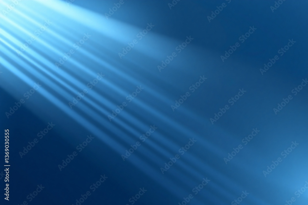 Canvas Prints bright beams of light diagonally illuminate a deep blue background, creating a sense of depth and et
