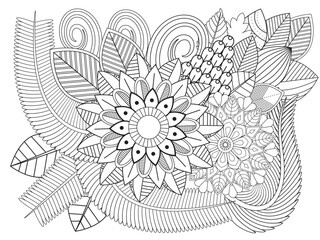 PrintFlowers Coloring Pages For Adules