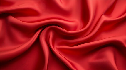 Fototapeta premium Close Up View Of Red Silk Fabric