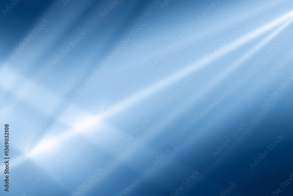 Wall mural soft blue gradient backdrop with diagonal bright white rays emanating from the corner, creating a ge