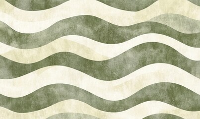 Green and beige wavy pattern background for textile, wallpaper, or wrapping paper