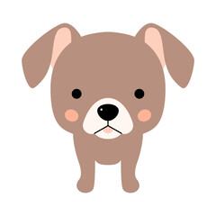 Funny dog and heart vector illustration. Cool dog puppy. Cartoon dog