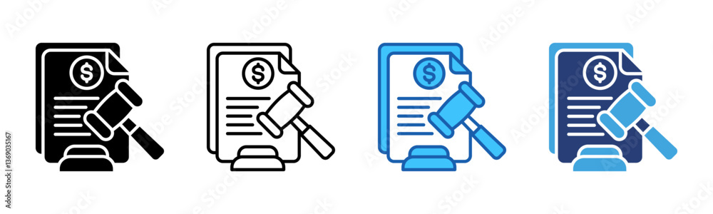 Poster penalty icon sheet multiple style collection