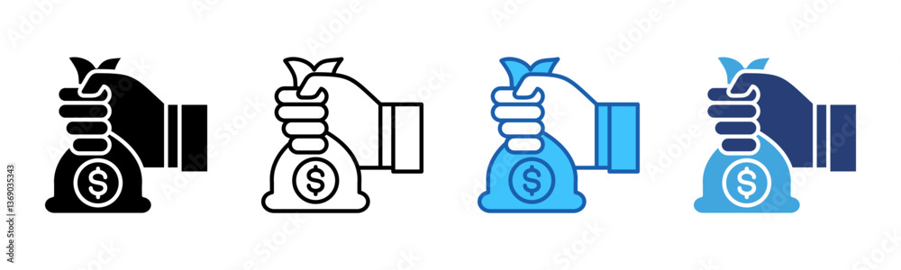 Aufkleber financing icon sheet multiple style collection