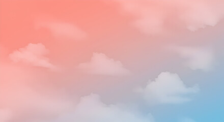 Obraz premium Dreamy Pastel Sky Gradient with Soft Cloud Formations for Serene Backdrops