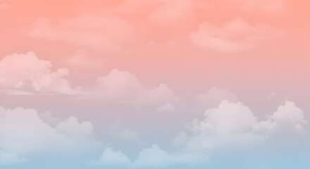 Obraz premium Dreamy pastel gradient sky with soft clouds and a serene ethereal atmosphere