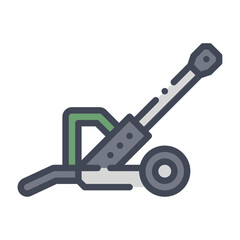 Artillery filled outline icon. Artillery color line illustration.