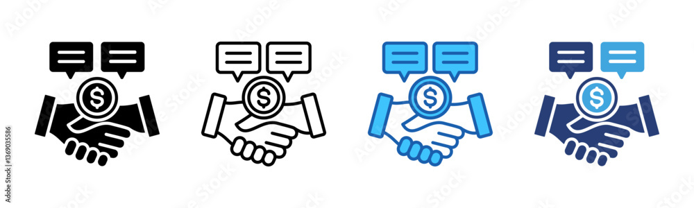 Poster Negotiation icon sheet multiple style collection
