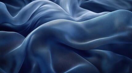 Obraz premium Abstract background with dark blue and gray tones, featuring flowing shapes of fabric or waves