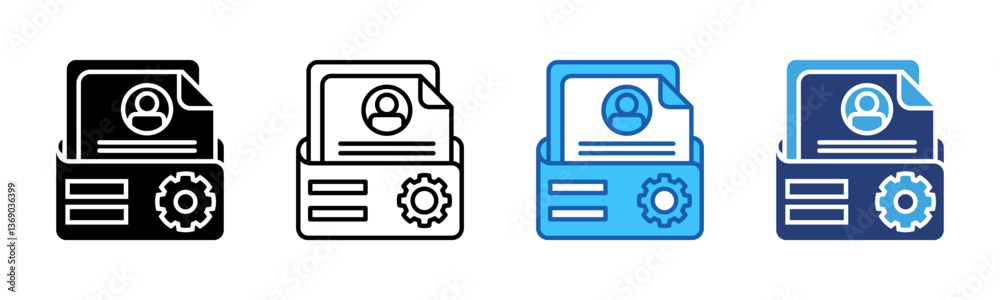 Poster portfolio icon sheet multiple style collection
