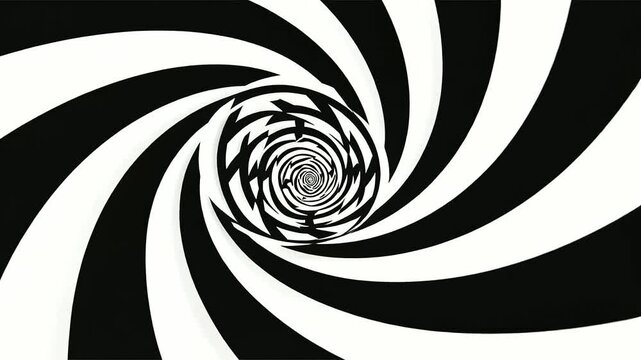 Frames A black-and-white spiral circle pattern creating an illusion of depth, symboliz a-2, 21304516