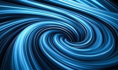 Fototapeta premium Abstract blue light trails create a mesmerizing vortex effect, conveying speed and energy.